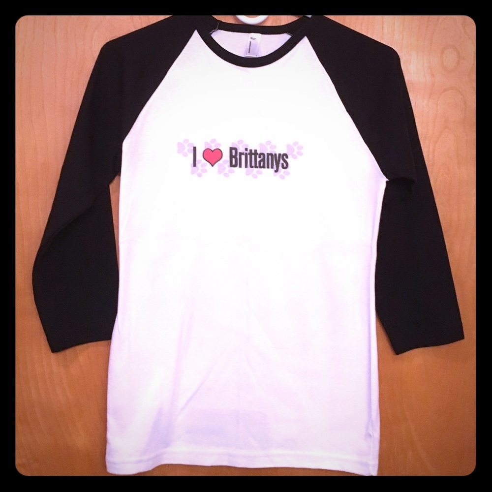 I LOVE BRITTANYS BASEBALL SHIRT WITH PAW PRINTS